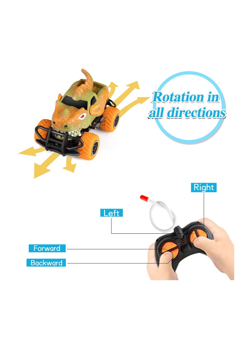 Dinosaur Remote Control Car Toys Mini RC Race Car Monster Trucks Toddler Gifts Stunt Toy Car for Boys Age 3 5 6 4 7