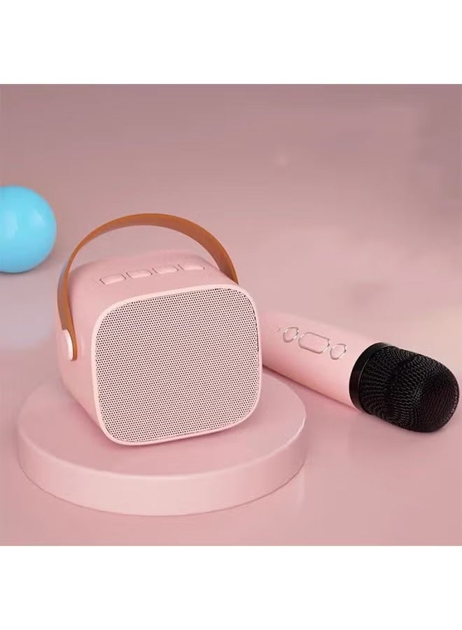 Kids Karaoke Machine, Portable Bluetooth Speaker with Wireless Microphone, Music Player for 4, 5, 6, 7, 8, 9, 10 +Year Old Girls Boys Toy(Pink)