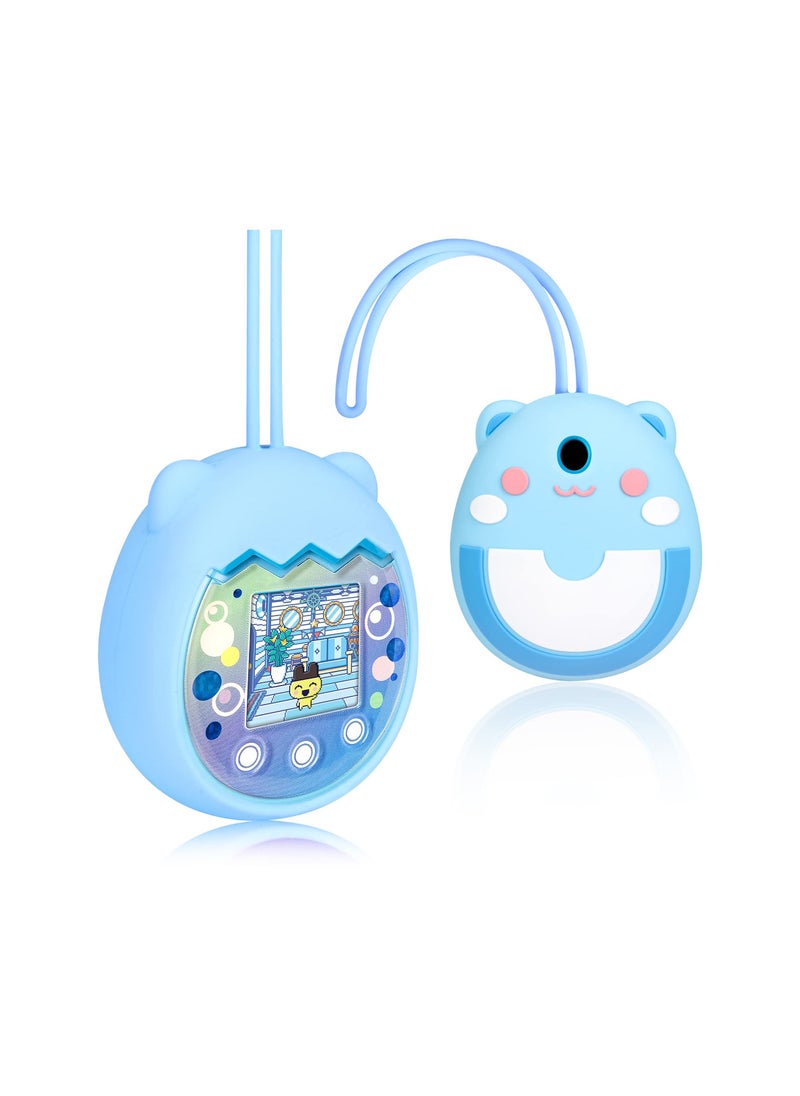 SYOSI Silicone Cover for Tamagotchi Pix Virtual Pet Game Machine, with Finger Lanyard (Blue)