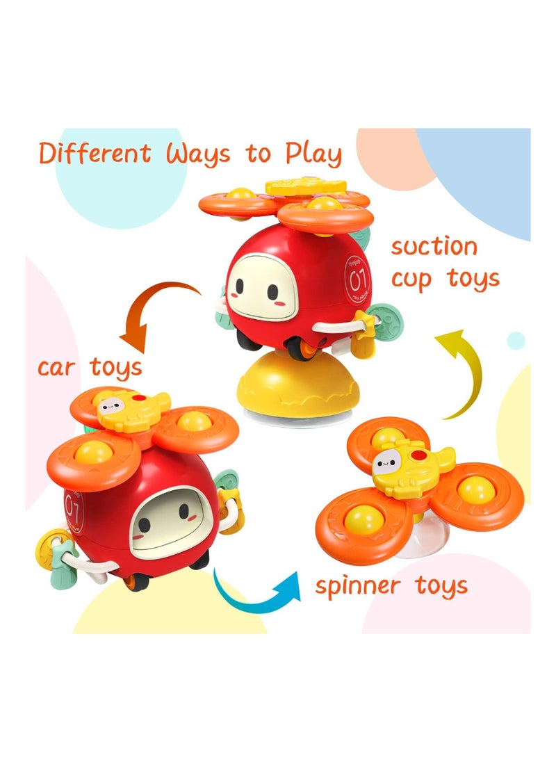 Suction Cup Spinner Toy for 12-18 Months Old, High Chair Car/Spinner Toys with Suction Cups, Montessori Toys ducational Toys for Toddlers 1-3 Best One Year Old Boy Birthday Gift
