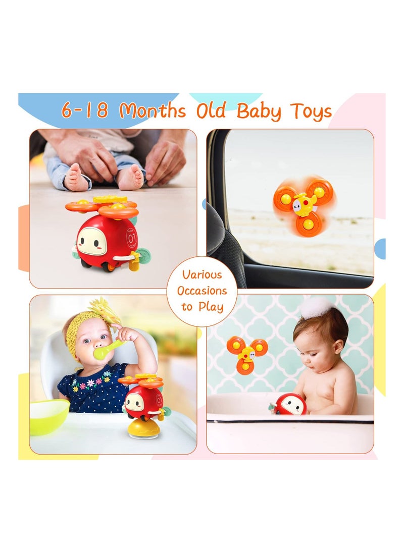 Suction Cup Spinner Toy for 12-18 Months Old, High Chair Car/Spinner Toys with Suction Cups, Montessori Toys ducational Toys for Toddlers 1-3 Best One Year Old Boy Birthday Gift