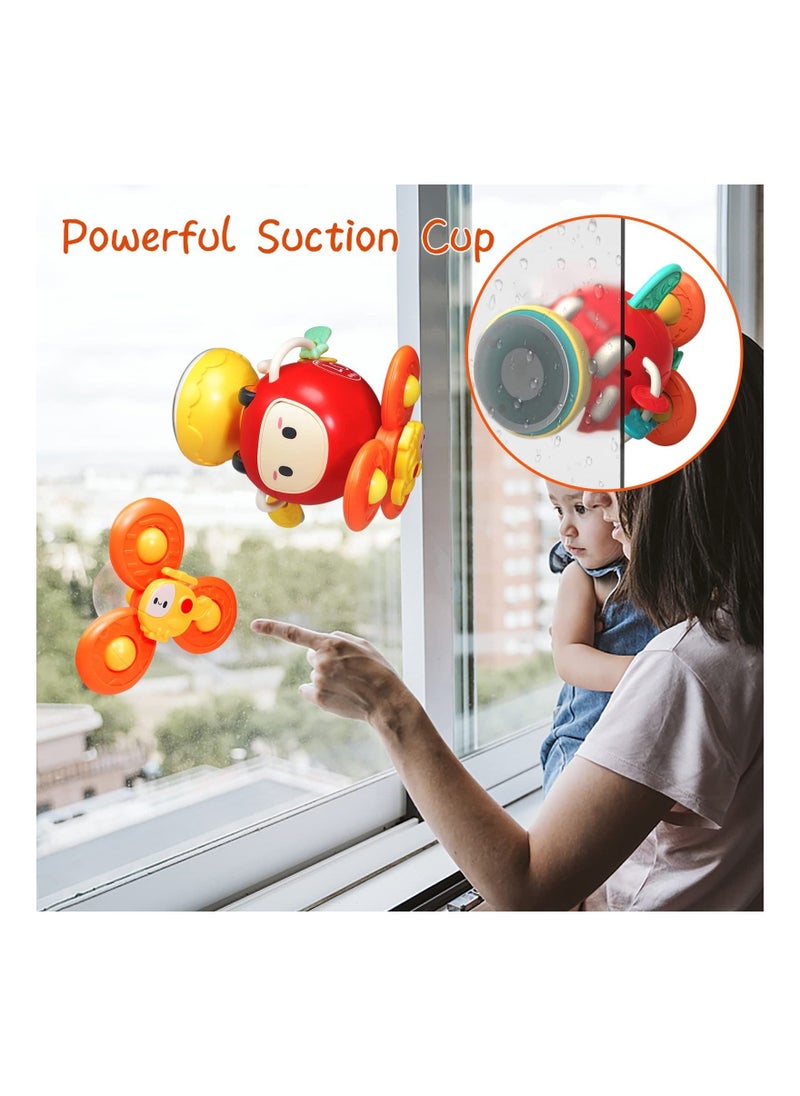 Suction Cup Spinner Toy for 12-18 Months Old, High Chair Car/Spinner Toys with Suction Cups, Montessori Toys ducational Toys for Toddlers 1-3 Best One Year Old Boy Birthday Gift
