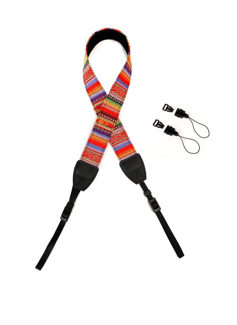 Camera Neck Shoulder Strap, Rainbow Neck Shoulder Strap with Quick Release Buckles, Suitable for DSLR SLR Camera