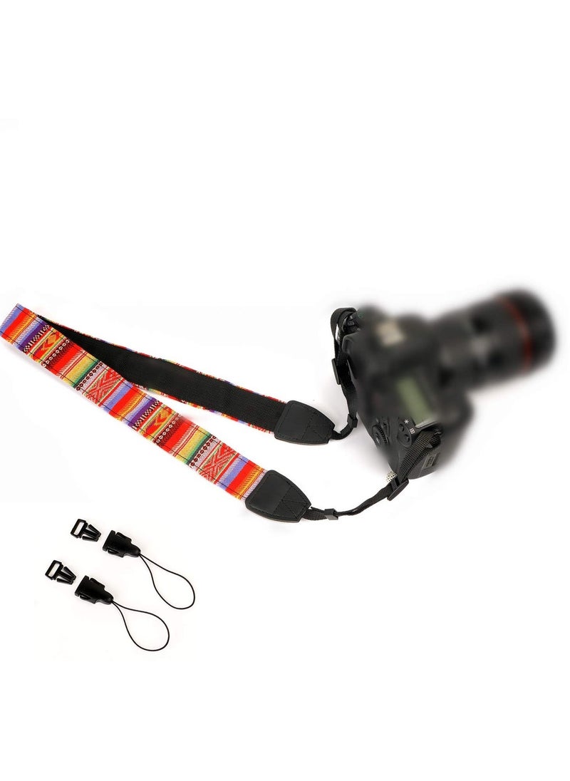 Camera Neck Shoulder Strap, Rainbow Neck Shoulder Strap with Quick Release Buckles, Suitable for DSLR SLR Camera