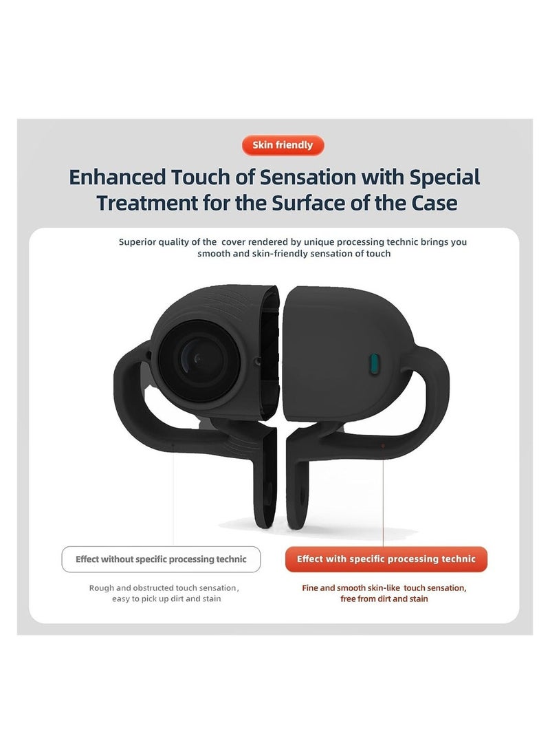 Protective Case for Insta360 GO 3, Silicone Sleeve Horizonal Frame, for Insta360 GO 3 Action Camera Accessories (Black)
