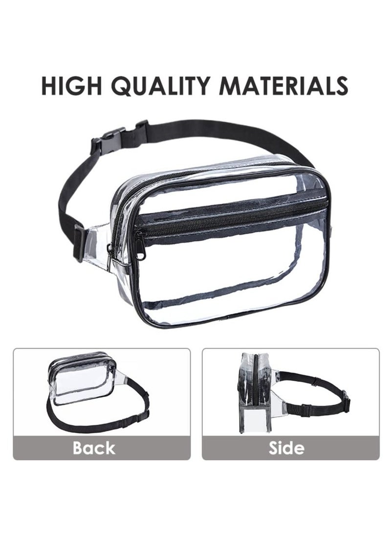 Clear Pack for Women Men, Stadium Approved Waist Pack with Adjustable Strap,Fashion Waterproof Belt Bag for Festival, Games and Concerts Travel.