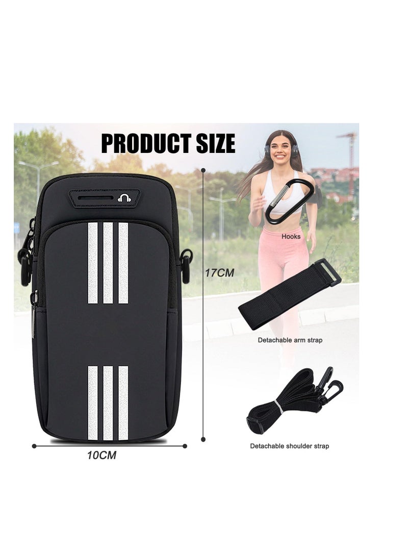 Phone Holder for Running Armband Cell Phone Purse Crossbody for Women Men Kids,iPhone 14 13 12 11 Pro Max Xs Xr X 8 7 6 Plus SE Mini Pouch,Galaxy S23 S22 S21 Ultra Edge Note 20 Arm Bag Black