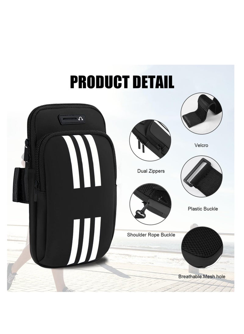 Phone Holder for Running Armband Cell Phone Purse Crossbody for Women Men Kids,iPhone 14 13 12 11 Pro Max Xs Xr X 8 7 6 Plus SE Mini Pouch,Galaxy S23 S22 S21 Ultra Edge Note 20 Arm Bag Black