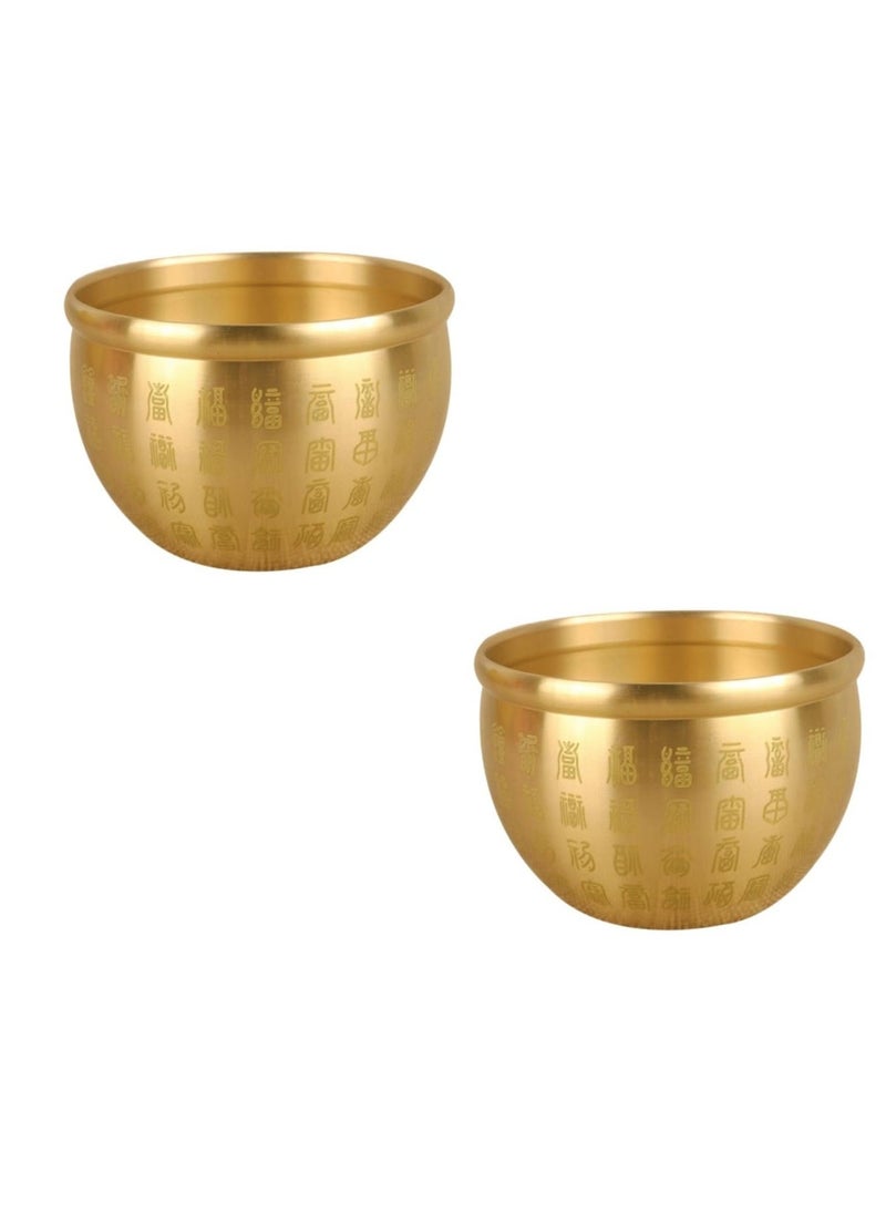 Home Decor Wealth Luck Bowl Small Treasure Basin Gold Brass Fortune Bowl Table Centerpiece Offering Bowl Wealth Basin Money Bowl Statue Shui Decor Decoraciones Para Salas De Casa