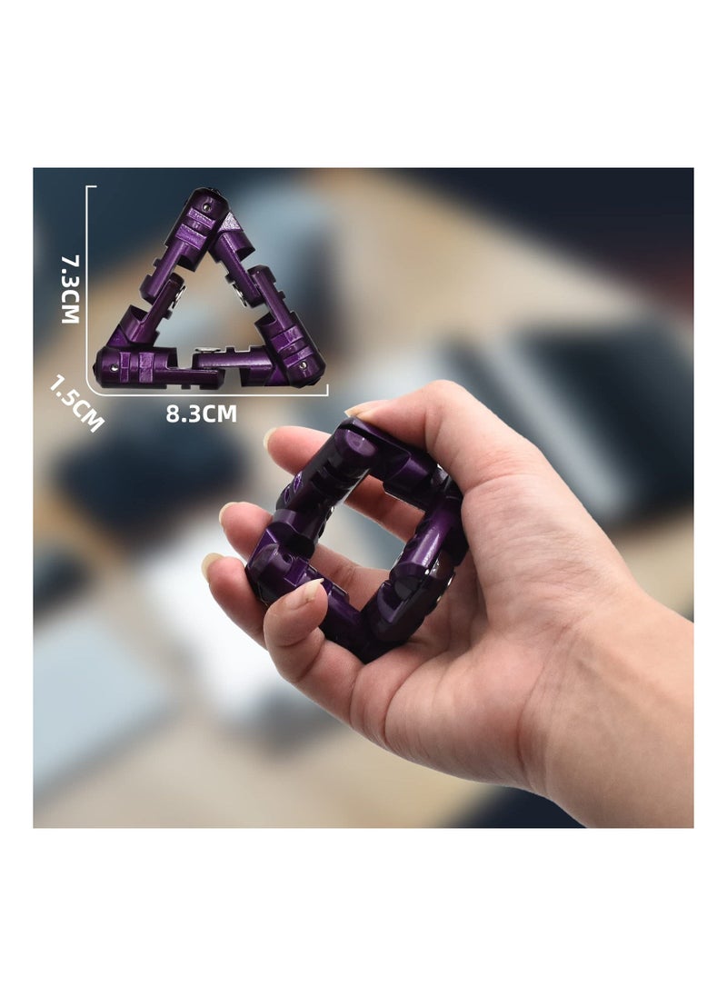 Infinity Flip Alloyed Triangle Toy, Handheld Fidget Stress Relief Toy Anti-Anxiety Fidget Flipper Alloyed Handheld Fidget Flip Toy Infinity Flip for Adults Children Anxiety Stress Relief (Purple)