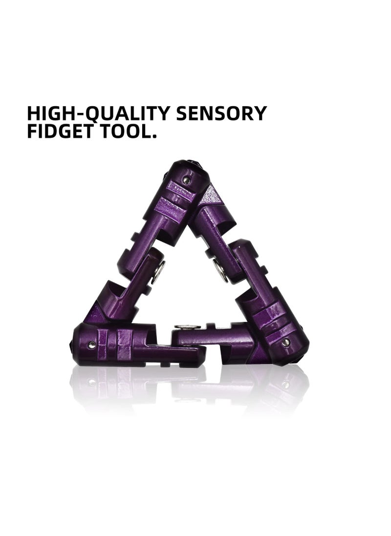 Infinity Flip Alloyed Triangle Toy, Handheld Fidget Stress Relief Toy Anti-Anxiety Fidget Flipper Alloyed Handheld Fidget Flip Toy Infinity Flip for Adults Children Anxiety Stress Relief (Purple)