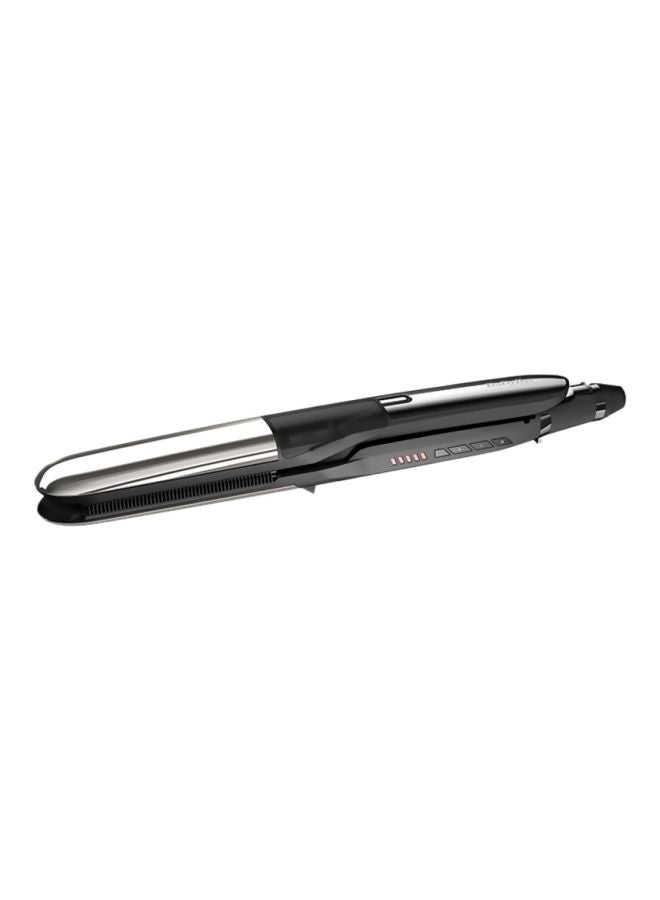 2-In-1 Hair Steam Straightener Black/Silver