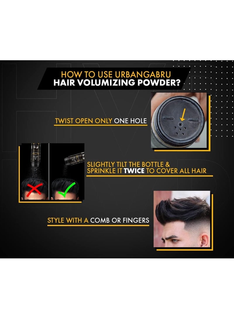 Urbangabru Hair Volumizing Powder 10 GM & HRS Casanova 200 ML - Men's Grooming Combo Kit