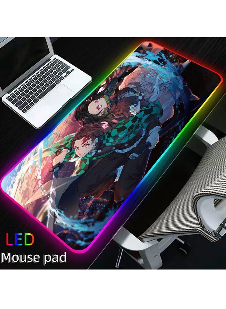 Gaming Mouse Pad, Extra Large Soft Led Extended Mouse pad, anti-slip Rubber Base Computer Keyboard Mat