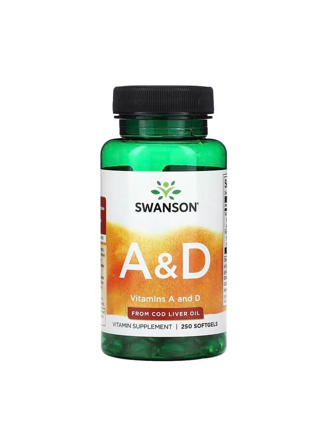 Vitamins A and D, 250 Softgels