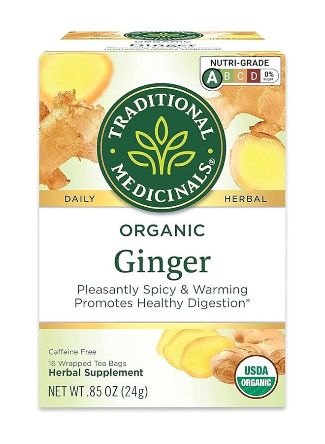 Organic Ginger Tea Bags Pleasantly Spicy And Warming Promotess Healthy Digestion Caffeine Free 16 Tea Bags 24G
