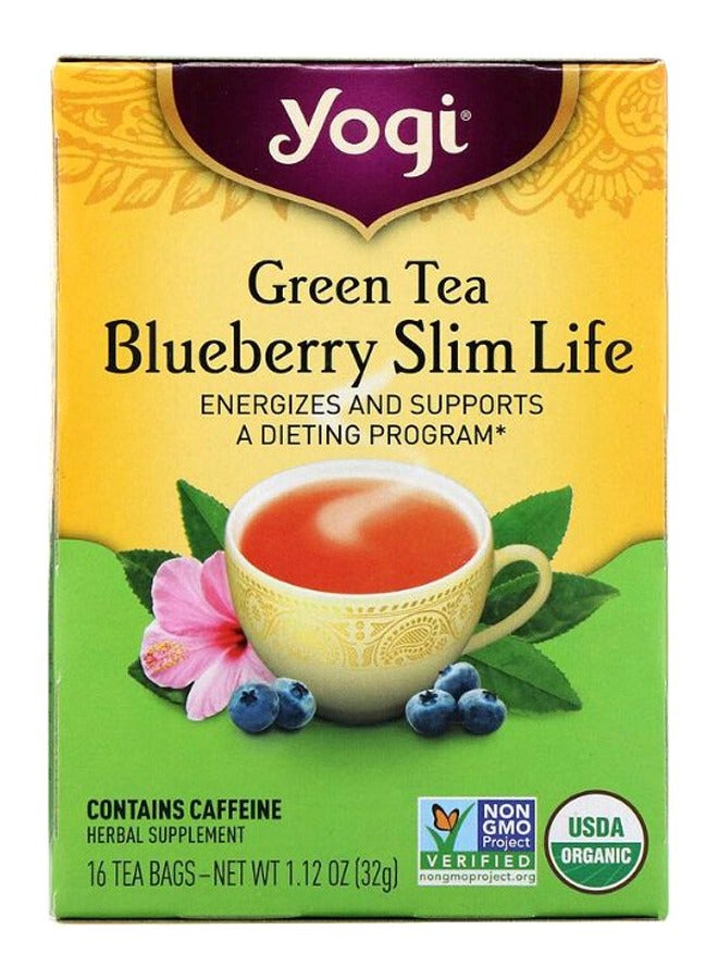 Organic Green Tea Blueberry Slim Life Tea Bag 1.12ounce