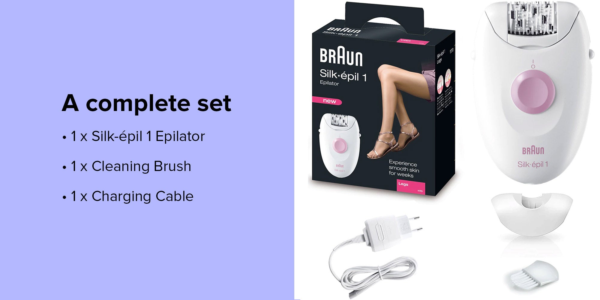 Silk-Epil 1 1-170 Epilator White/Pink