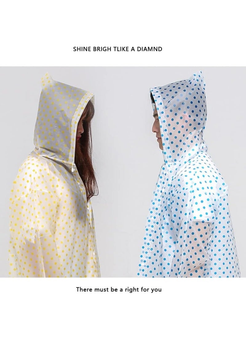 Rain Poncho with Hood   Kid Raincoat Waterproof Rain Ponchos for Boy Girl, Emergency Survival Kit Outdoor Camping Hiking Travel and Theme Parks lovely and Fun Dots Print