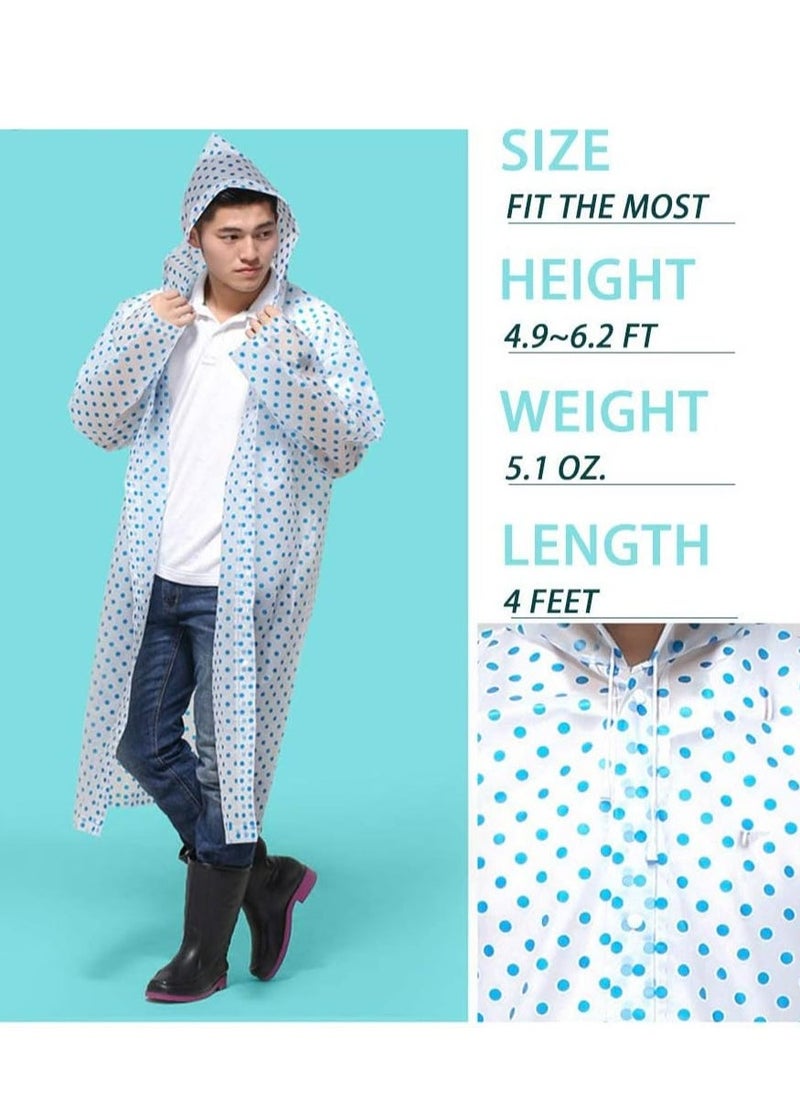 Rain Poncho with Hood   Kid Raincoat Waterproof Rain Ponchos for Boy Girl, Emergency Survival Kit Outdoor Camping Hiking Travel and Theme Parks lovely and Fun Dots Print