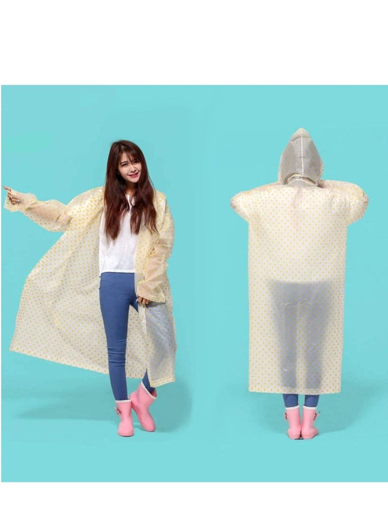 Rain Poncho with Hood   Kid Raincoat Waterproof Rain Ponchos for Boy Girl, Emergency Survival Kit Outdoor Camping Hiking Travel and Theme Parks lovely and Fun Dots Print