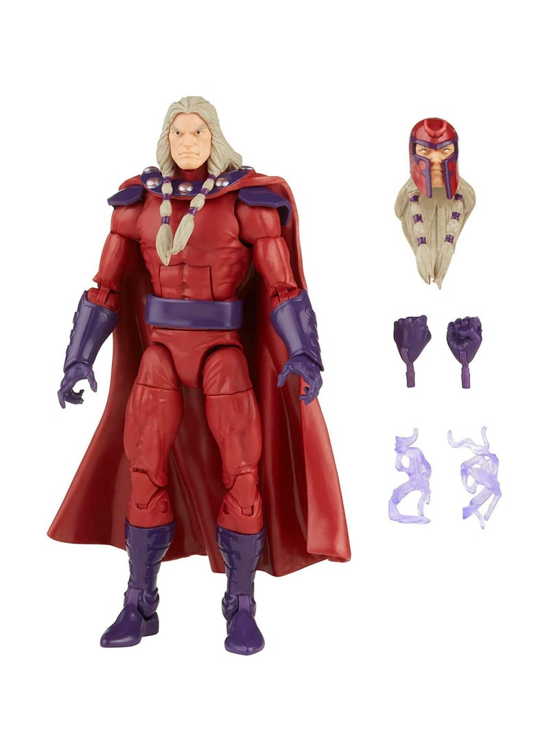 Marvel Legends Series 6-inch Scale Action Figure Toy Magneto, Premium Design, 1 Figure, and 5 Accessories , Red