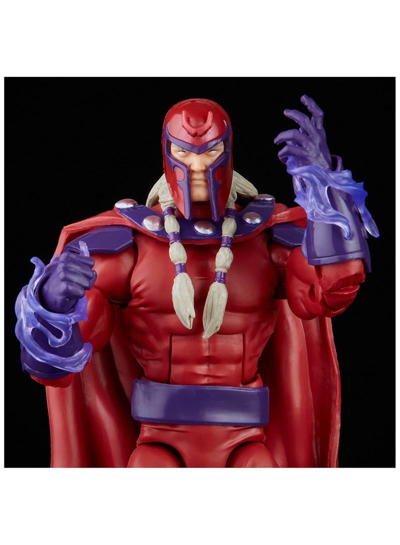 Marvel Legends Series 6-inch Scale Action Figure Toy Magneto, Premium Design, 1 Figure, and 5 Accessories , Red