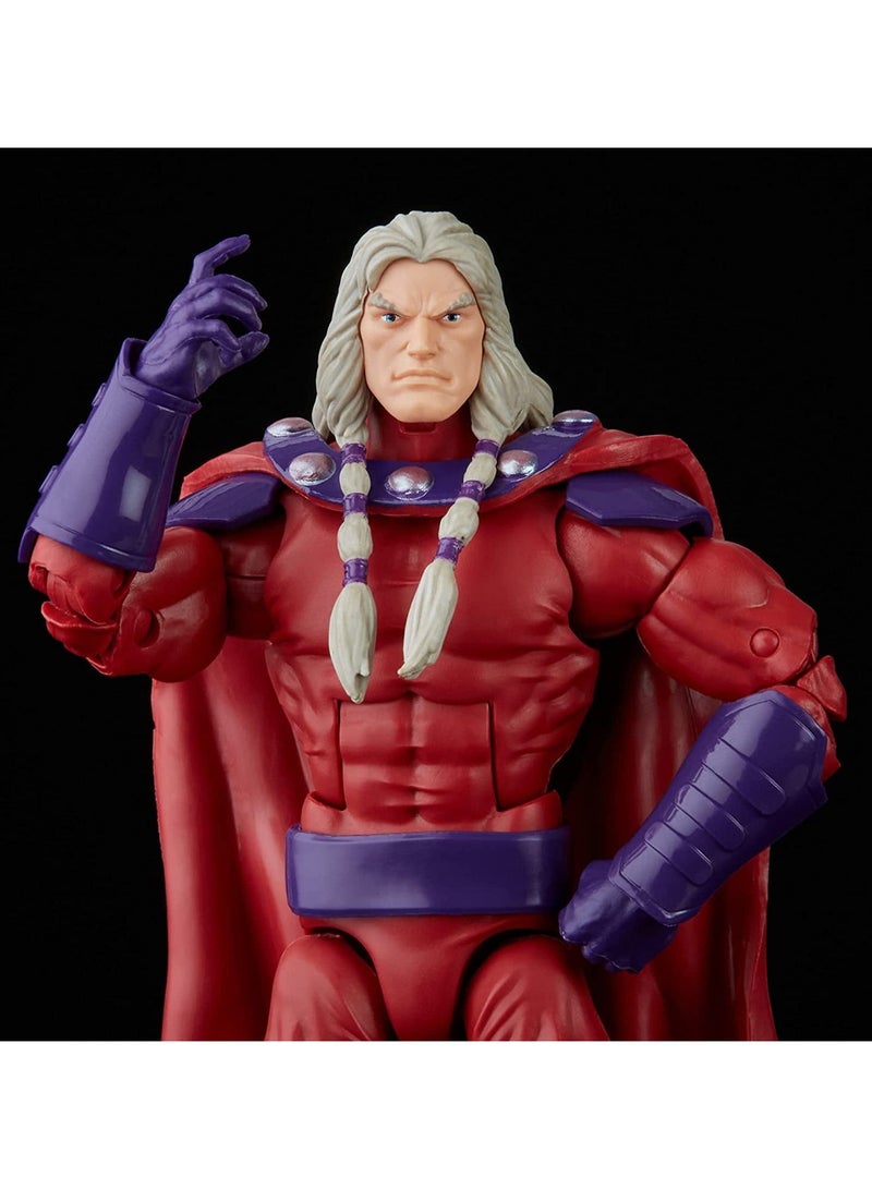 Marvel Legends Series 6-inch Scale Action Figure Toy Magneto, Premium Design, 1 Figure, and 5 Accessories , Red