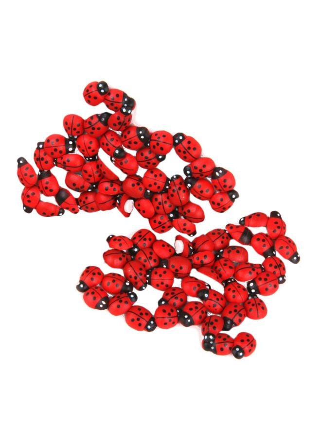 100-Piece Wood Ladybug Miniature