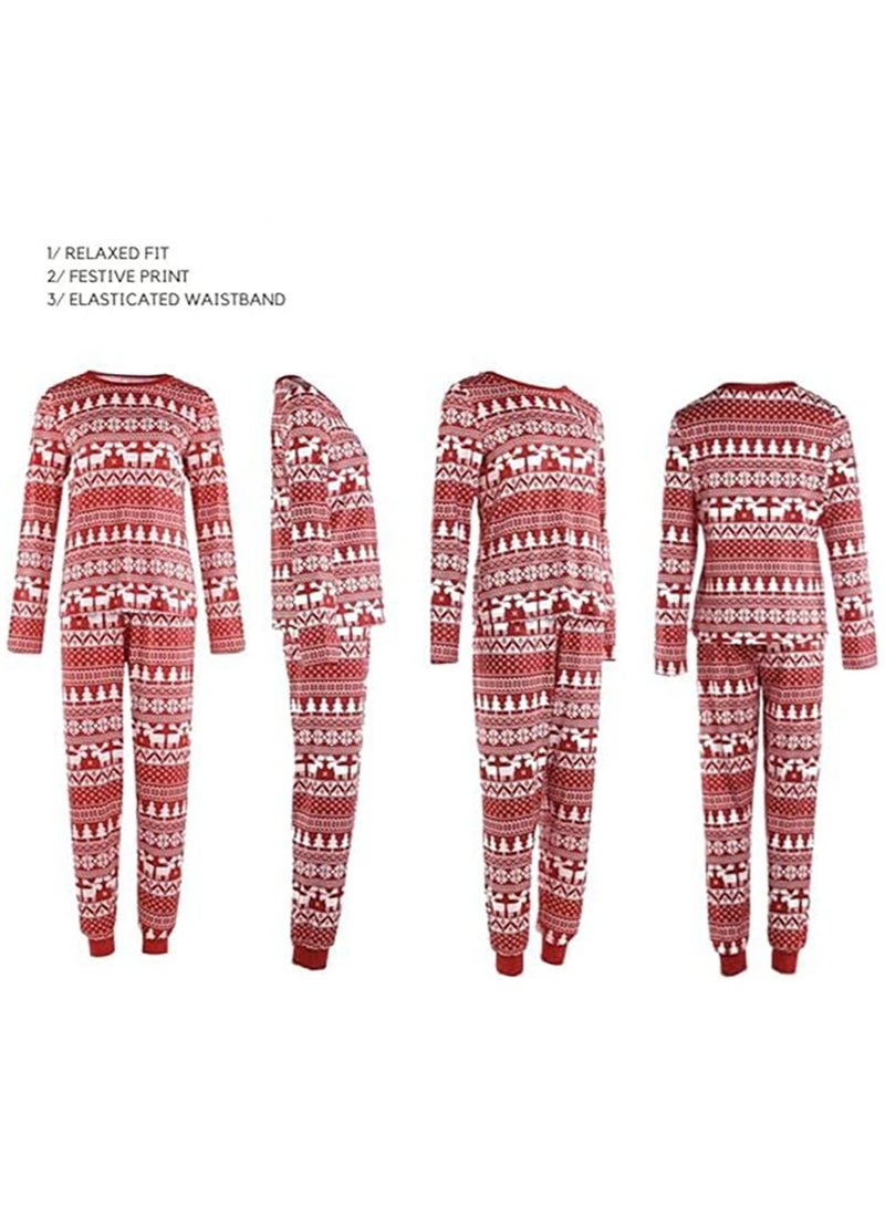 Children's Family Matching Pajamas Vacation Suits Long Sleeves Parent-Child Pajamas Home Clothes Suitable for Women Men Children and Pets (Kids)