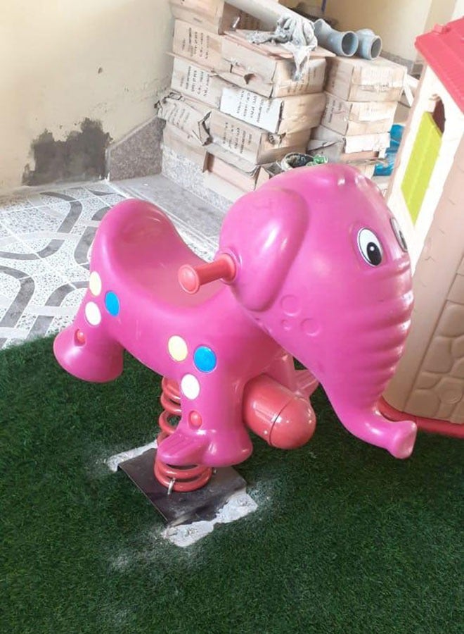 Animal Elephant Children Spring Rider Playground Rocker Plastic For Kindergarten Backyard