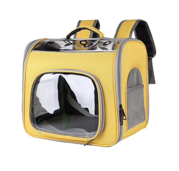 Fashion Pet Backpack Large Capacity Breathable Yellow