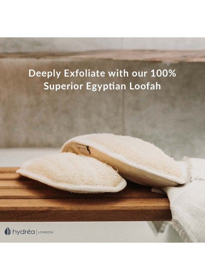 Exfoliating Glove Organic Egyptian Shower Loofah & Dualsided Face Mitt Exfoliator Body Scrubber For Men & Women Dead Skin Cell Remover & Bath Scrub For Deep Exfoliation & Detox