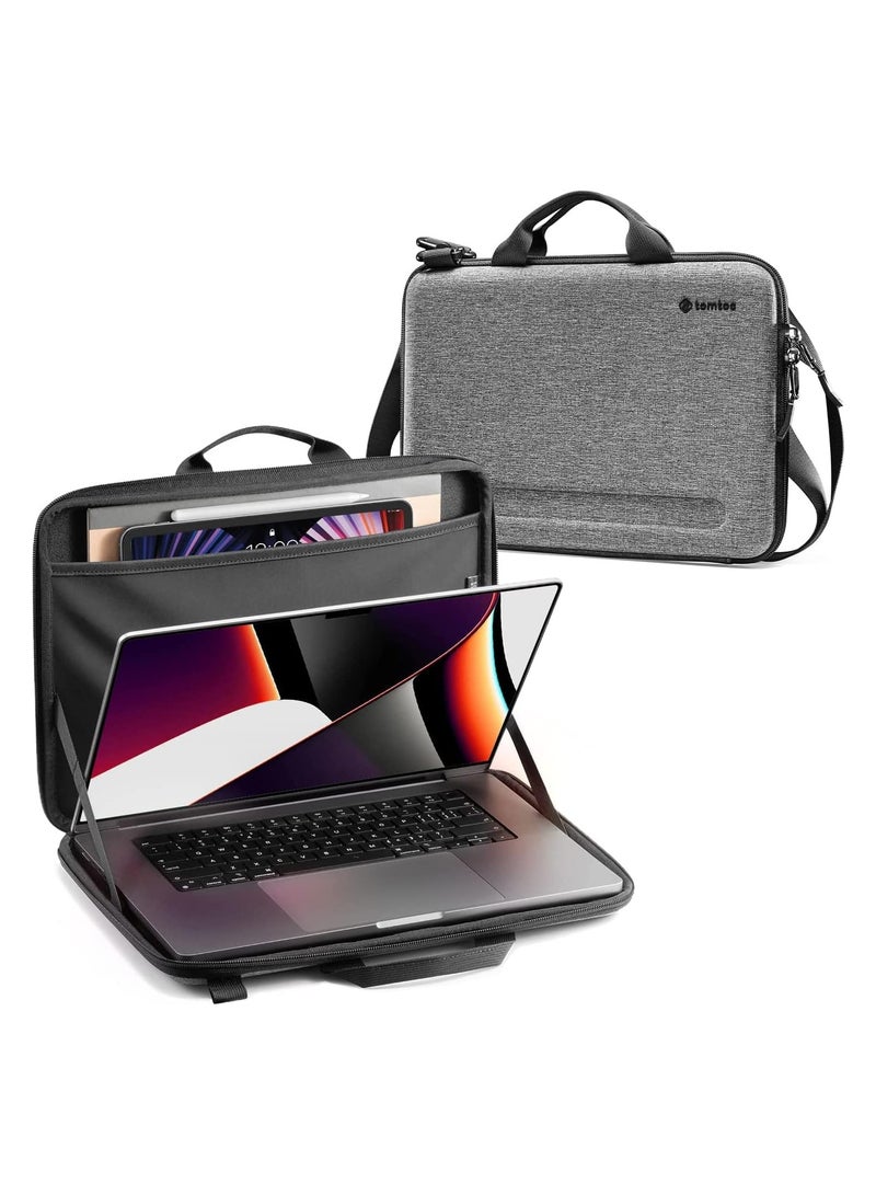 FancyCase-A25 16 inch Hardshell Laptop Shoulder Bag Case for New MacBook Pro M3 M2 M1 Pro/Max A2991 A2780 A2485 A2141 2024-2019, Organized Shoulder Bag with Tablet Pocket for Up to 12.9 Inch iPad Pro