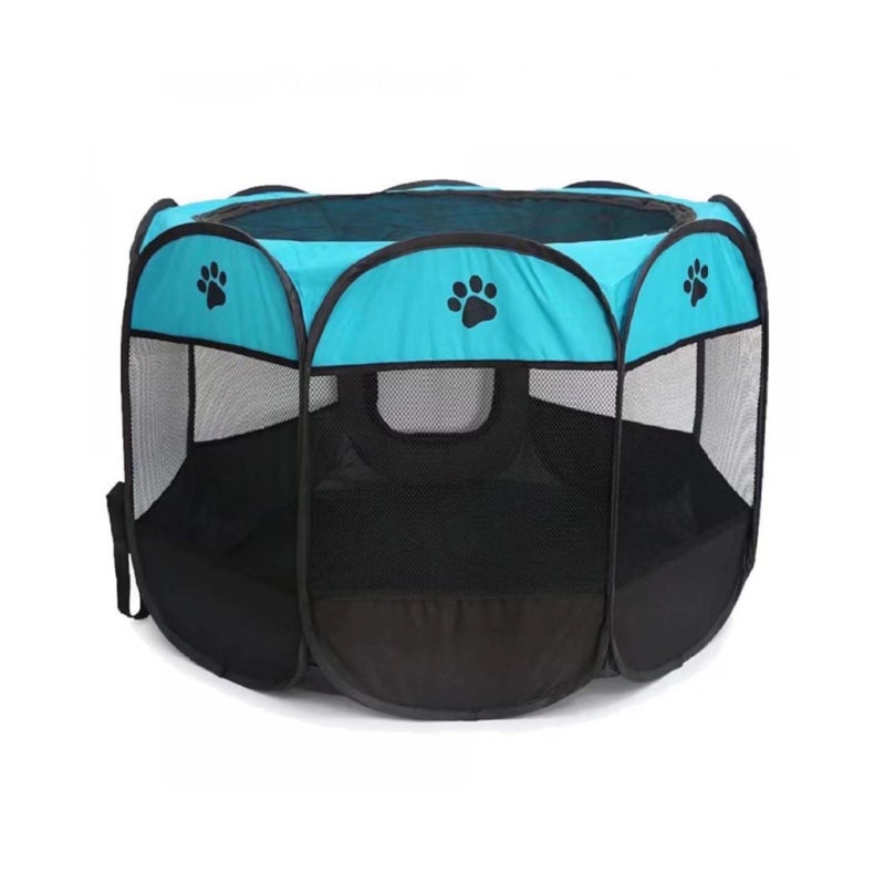 Star anise Pet Delivery room dog cage cat nest foldable Oxford cloth waterproof scratch resistant dog tent cat delivery room pet fence BLUE + BLACK