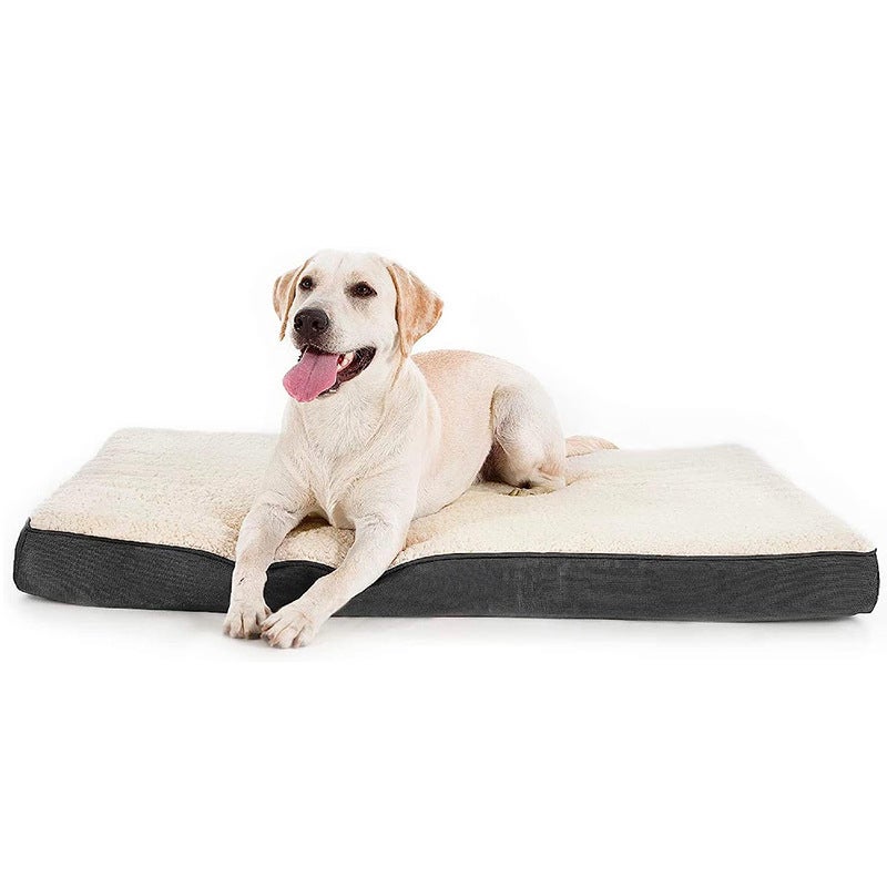 All-Season Washable Pet Bed for Large Dogs Dark gray + White