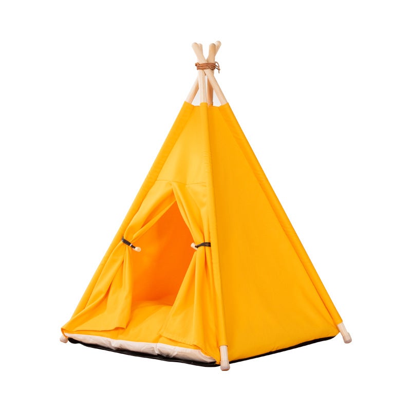 4-Season Washable Pet Tent Warm Cat House Yellow