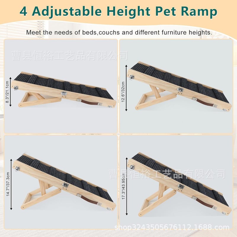 Cross-border Wooden Dog Ladder Foldable Portable Dog Ramp Sofa Bed Ladder for Older Dog Pet Ladder Picture Color