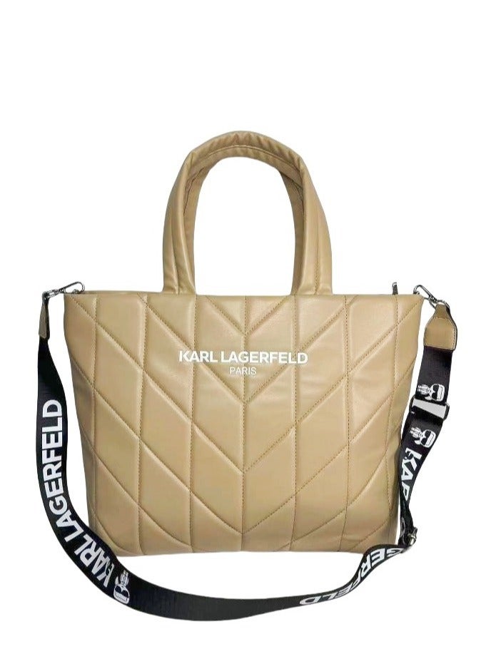 Karl Lagerfeld Voyage Logo Quilted Two-Way Tote