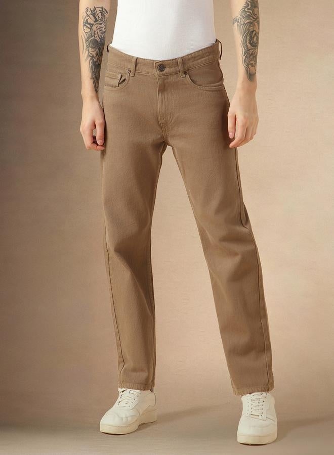 Men's Beige Relaxed Fit Jeans - Everyday Classic Comfort