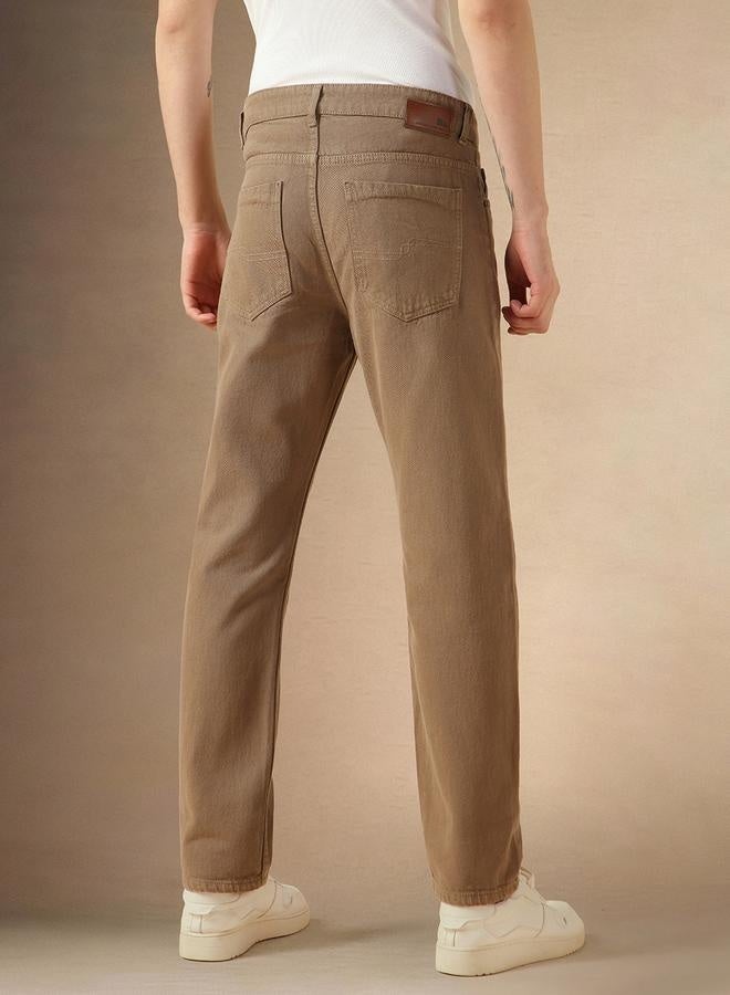 Men's Beige Relaxed Fit Jeans - Everyday Classic Comfort