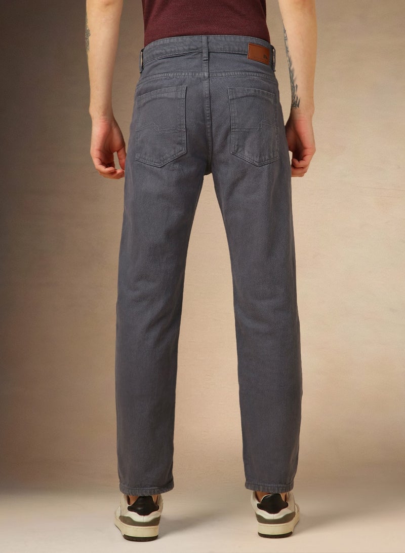 Men's Grey Relaxed Fit Jeans - Sleek and Versatile Denim