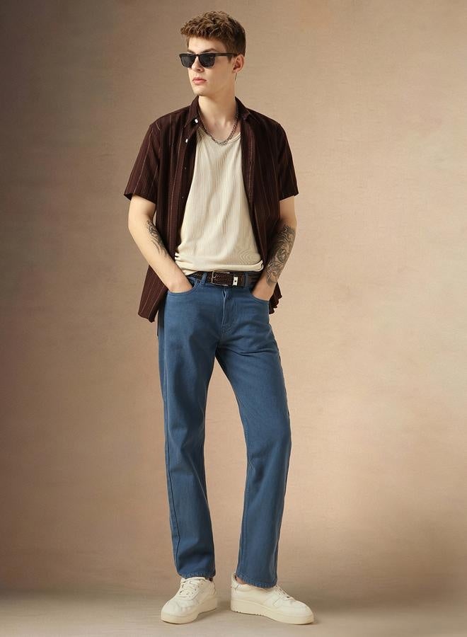 Men's Blue Relaxed Fit Jeans - Timeless Denim Essential