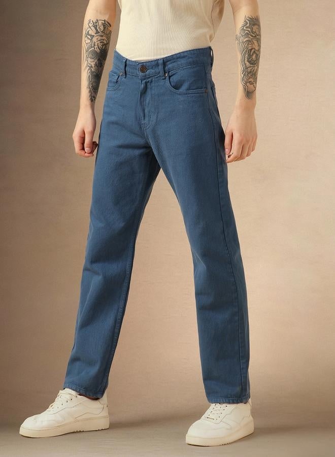Men's Blue Relaxed Fit Jeans - Timeless Denim Essential