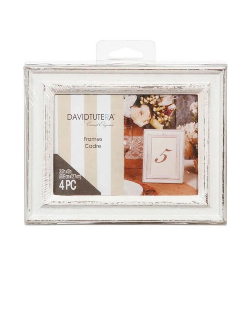 Whitewash Frame 3.5 x 5 inches 4 pieces