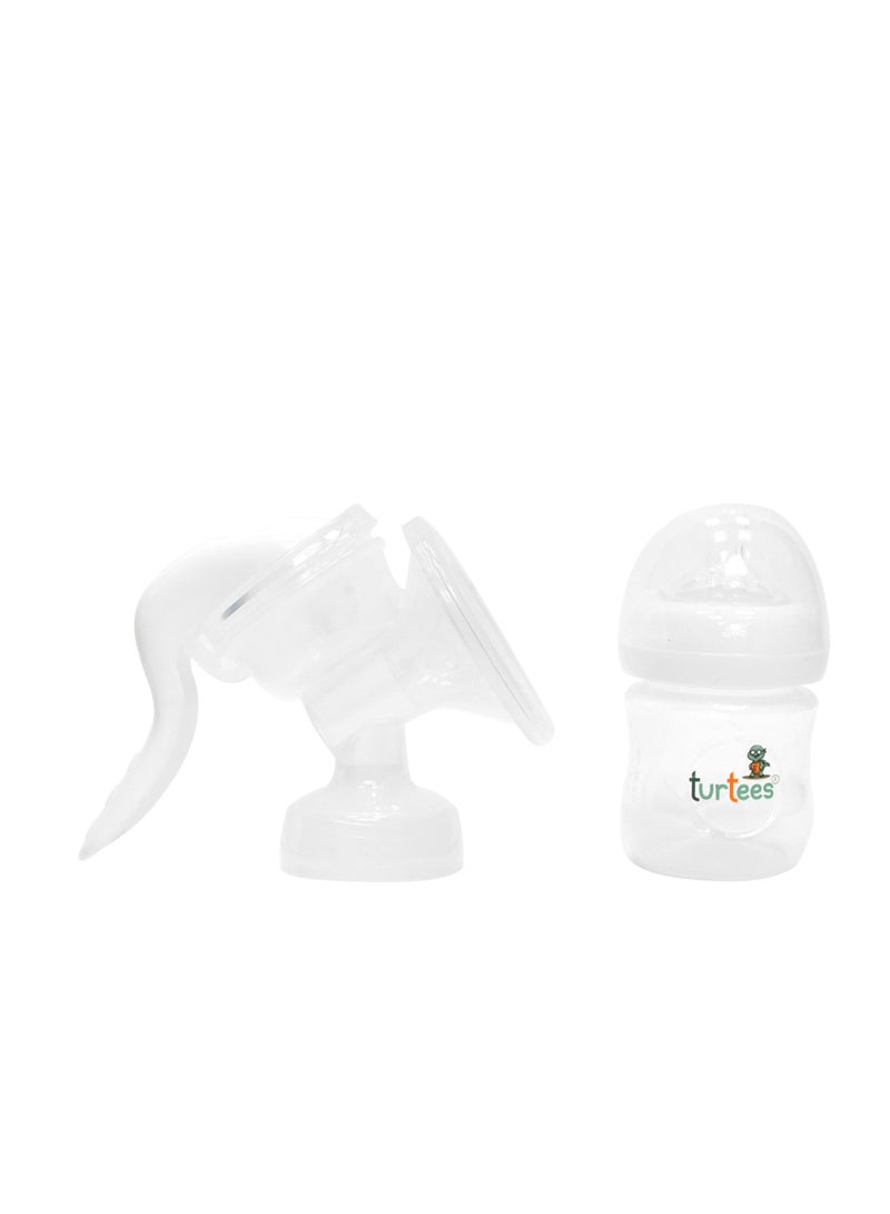 turtees Manual Silicone Breast Pump With Adjustable Suction And Accessories