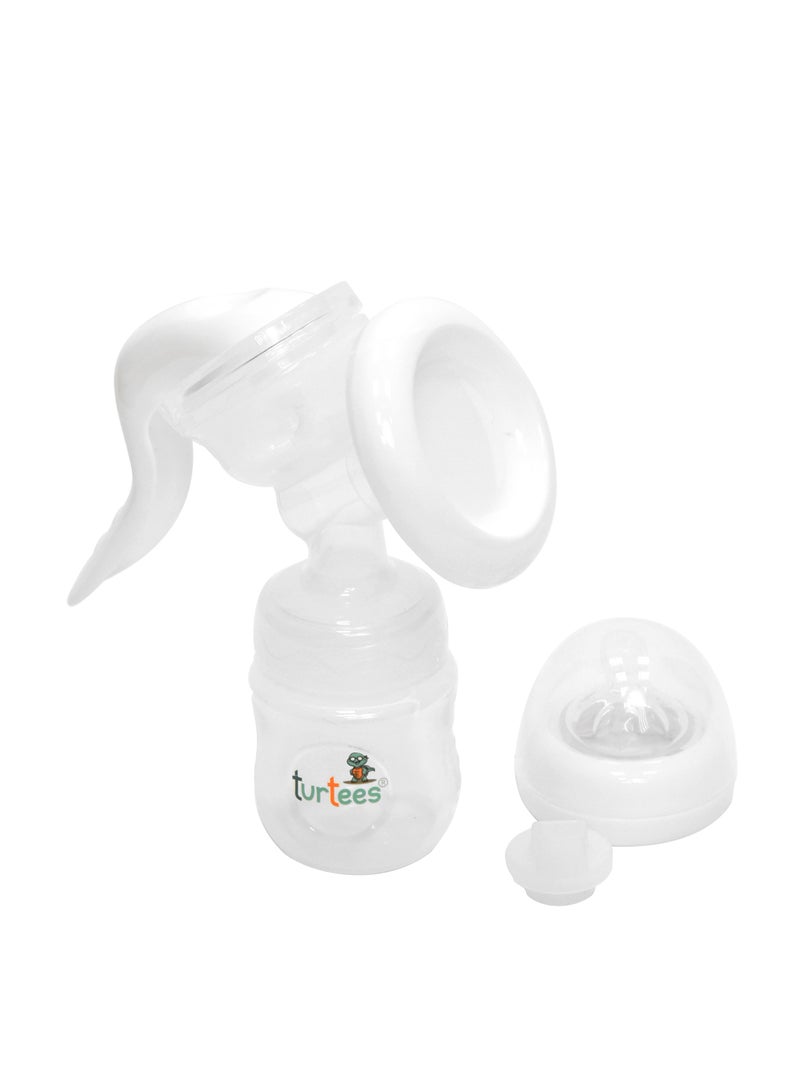 turtees Manual Silicone Breast Pump With Adjustable Suction And Accessories