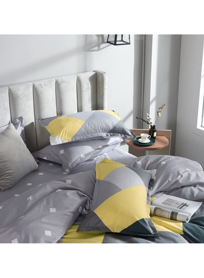 Golden Home Luxurious Single-Person Bedding Set - Includes 1 Duvet, 1 Bed Sheet, and 4 Pillowcases Soft & Comfortable