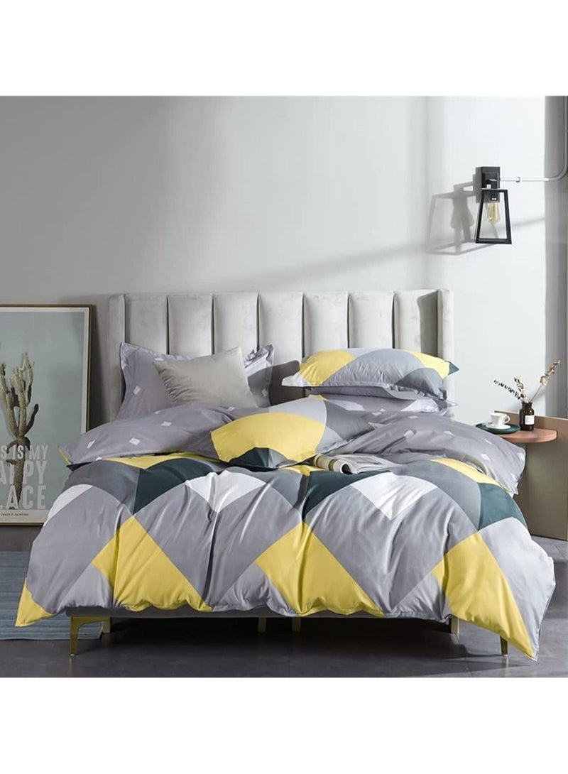 Golden Home Luxurious Single-Person Bedding Set - Includes 1 Duvet, 1 Bed Sheet, and 4 Pillowcases Soft & Comfortable