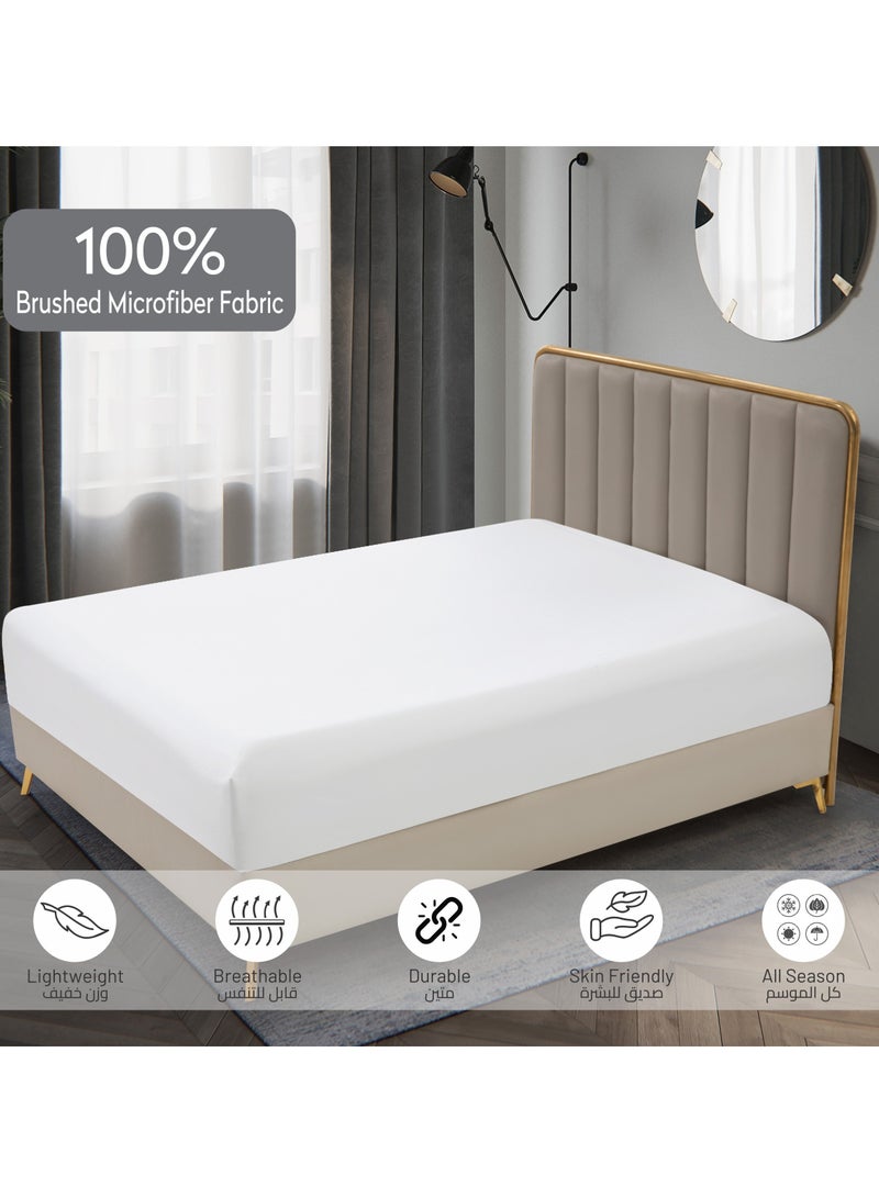 Bedding Fitted Sheet - Fits 90x190 Cm Bed For Single Bed 2 Pcs (1 Fitted Sheet and 1 Pillowcase) - 30 Cm Deep Pocket - Solid Bed Sheet